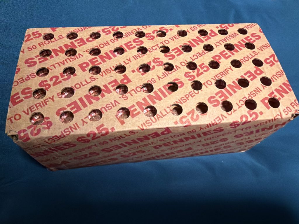 50 Roll Bank Box of 2025-D pennies, last year of circulated production